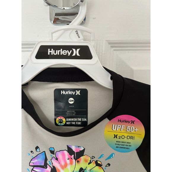 NWT Hurley 2 Piece Swim Set Size 12 Months Rashguard and Shorts Mulitcolor - Picture 7 of 7